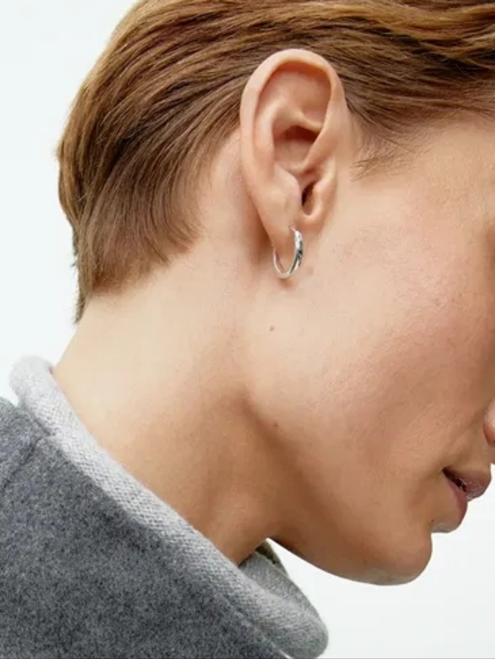Sterling Silver Hoop Earrings 17 mm